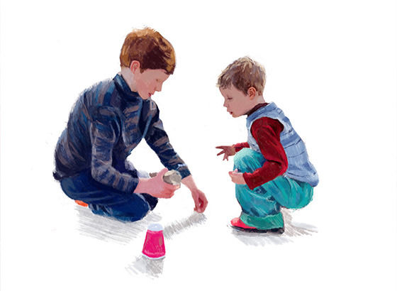 Personalised digital artwork commissions in London. Process step 4, Creating the Digital Portrait