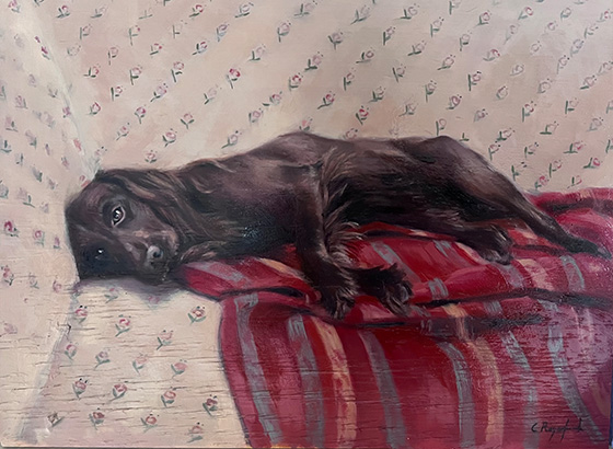 Oil on canvas pet portraiture commissions in London, step 5, Completion & Final Payment
